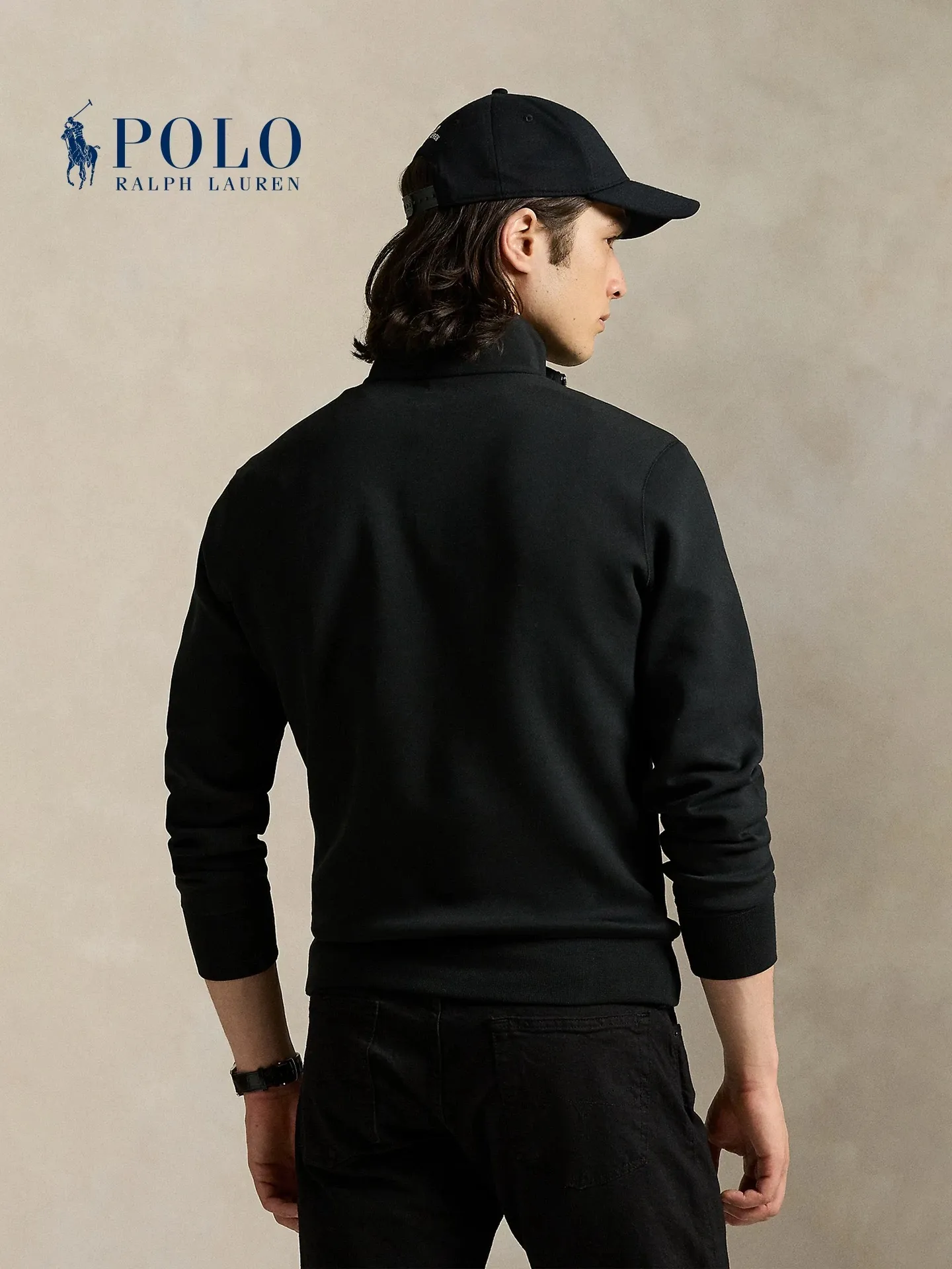 P210 Style No.: RL023】Ralph Lauren/Ralph Lauren classic small label embroidered high collar pullover half-zip sweatshirt